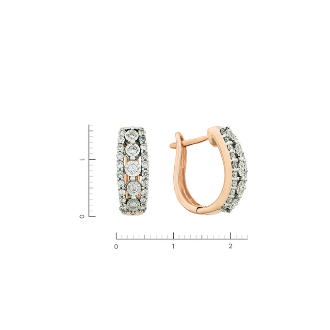 Серьги из золота 585 пробы c бриллиантами