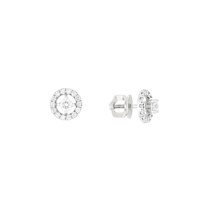 Серьги из золота 585 пробы c 30 бриллиантами