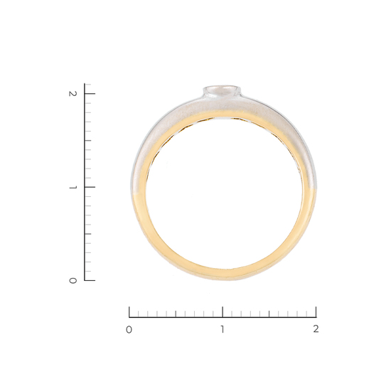Кольцо из комбинированного золота 750 пробы c 1 бриллиантом, Л28093708 за 46320