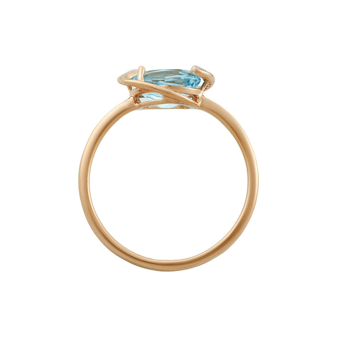 Кольцо из золота 585 пробы c топазом и фианитами, Л 2509 0327 за 26240