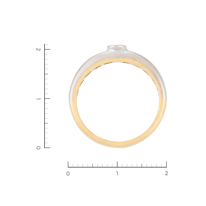 Кольцо из комбинированного золота 750 пробы c 1 бриллиантом, Л 2809 3708 за 40530