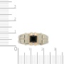 Кольцо печатка из комбинированного золота 585 пробы c 2 бриллиантами и 1 ониксом 094843 фото 3
