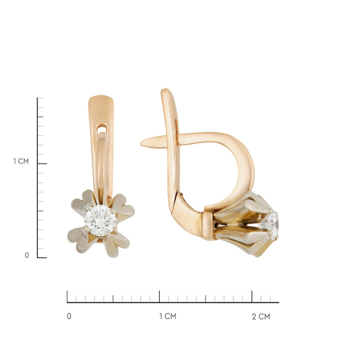 Серьги из золота 585 пробы с бриллиантами, Л 3505 8707 за 57400
