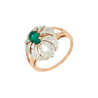 Кольцо из золота 585 пробы с изумрудом и фианитами