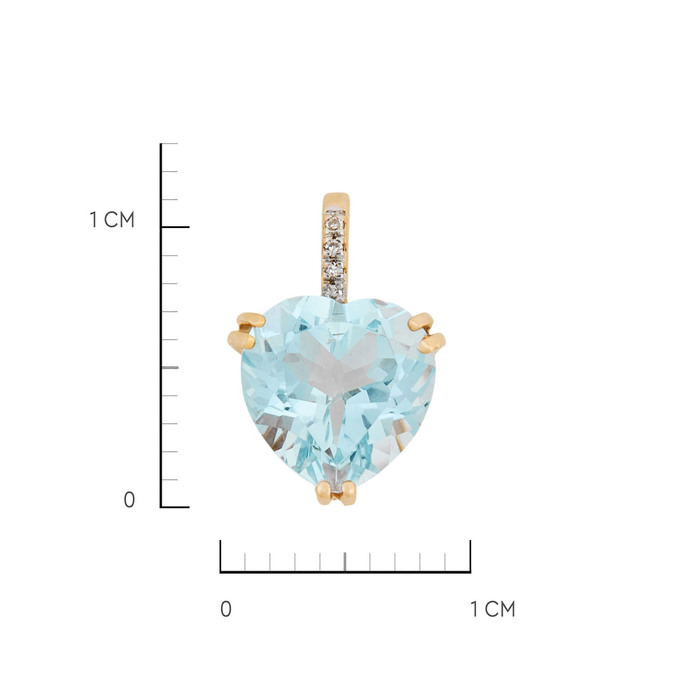 Подвеска из золота 585 пробы c топазом и бриллиантами, Л 2412 2000 за 10300