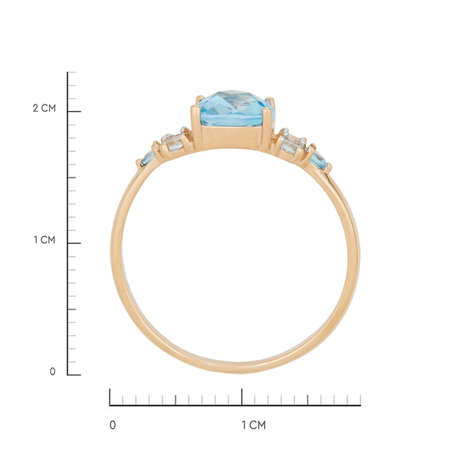 Кольцо из золота 585 пробы c топазами, Л 7303 2682 за 16560