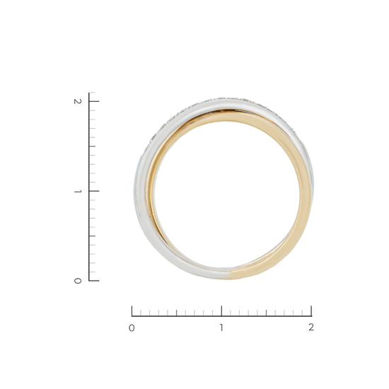 Кольцо из комбинированного золота 750 пробы c 15 бриллиантами, Л66021602 за 53400