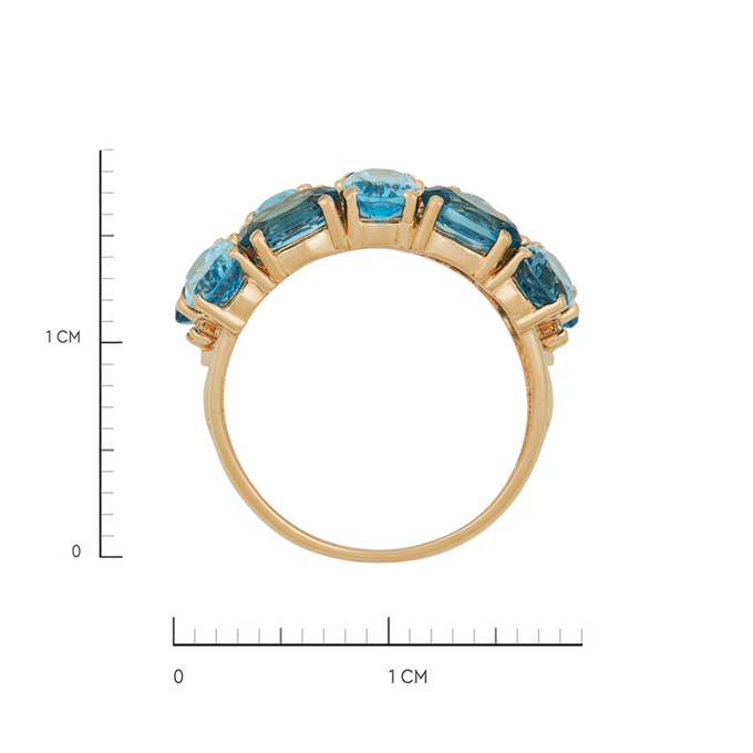 Кольцо из золота 585 пробы c топазами и бриллиантами, Л 3005 4537 за 56720