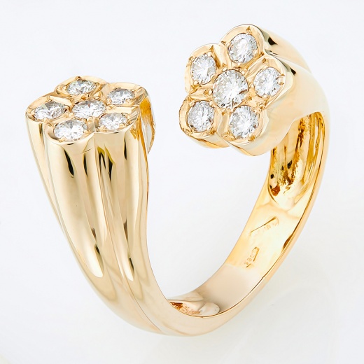 Кольцо из комбинированного золота 750 пробы c 12 бриллиантами Л28067277 фото 1
