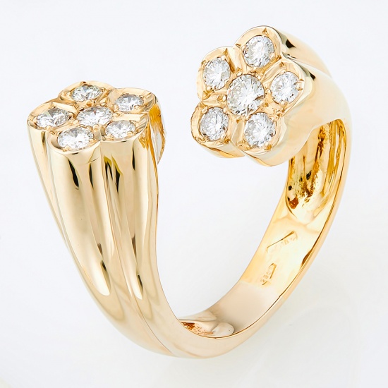 Кольцо из комбинированного золота 750 пробы c 12 бриллиантами