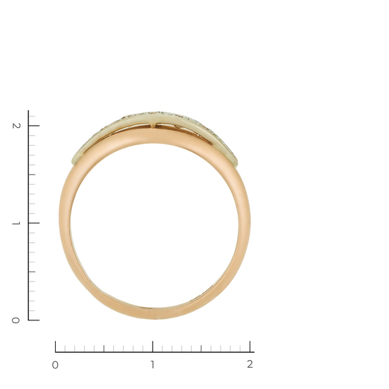 Кольцо из комбинированного золота 585 пробы c 5 бриллиантами, Л58043137 за 39920