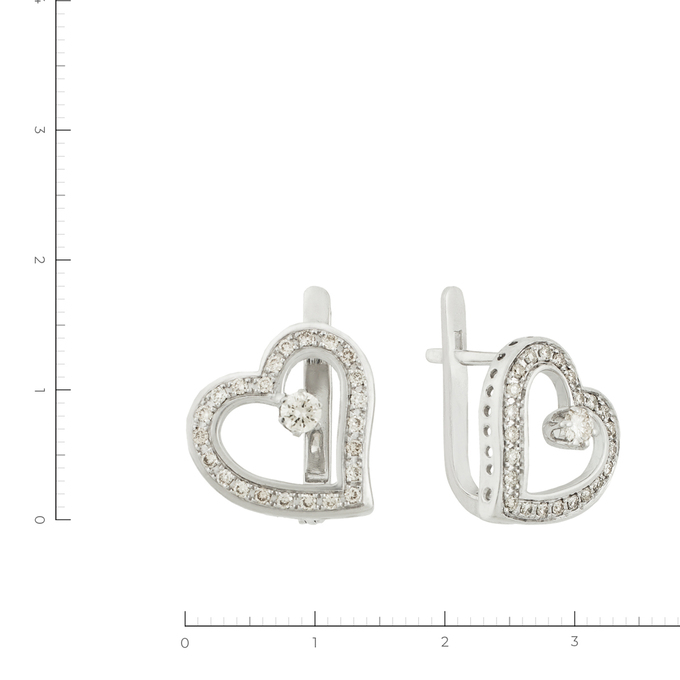 Серьги из золота 585 пробы c 48 бриллиантами