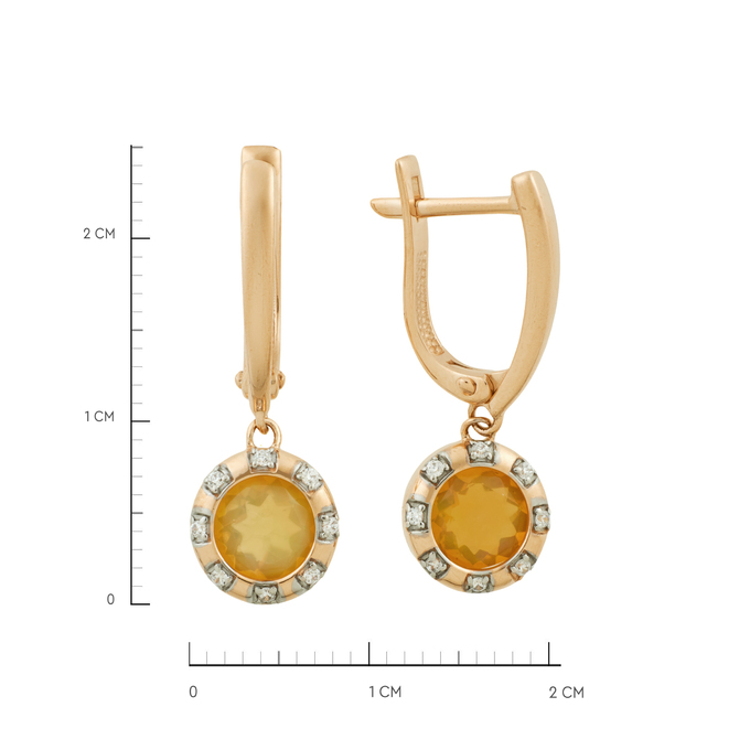Серьги из золота 585 пробы c фианитами и опалами, Ц О007 2266 за 36560