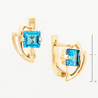 Серьги из красного золота 585 пробы c 2 топазами