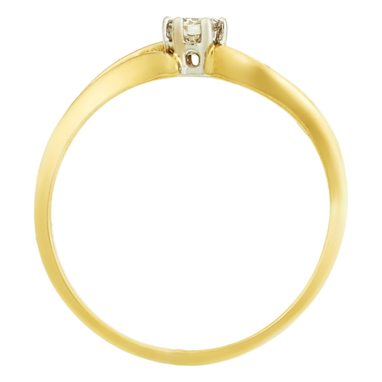 Кольцо из желтого золота 750 пробы c 1 бриллиантом, Л09104433 за 18600