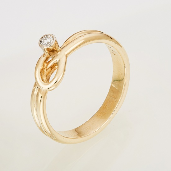 Кольцо из комбинированного золота 750 пробы c 1 бриллиантом, Л33071380 за 23175