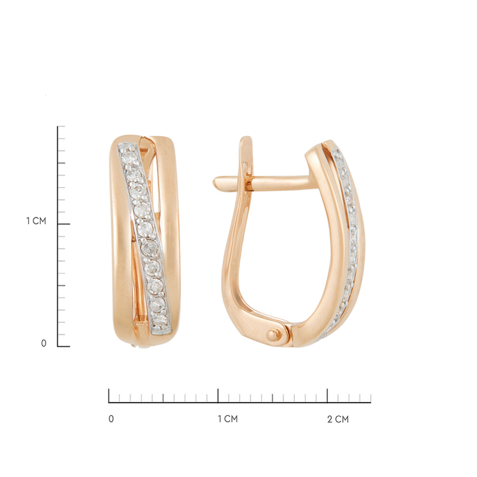 Серьги из золота 585 пробы c бриллиантами, Л 3705 4380 за 23920