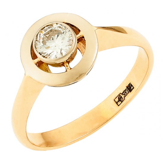 Кольцо из комбинированного золота 500 пробы c 1 бриллиантом, Л75012285 за 30625