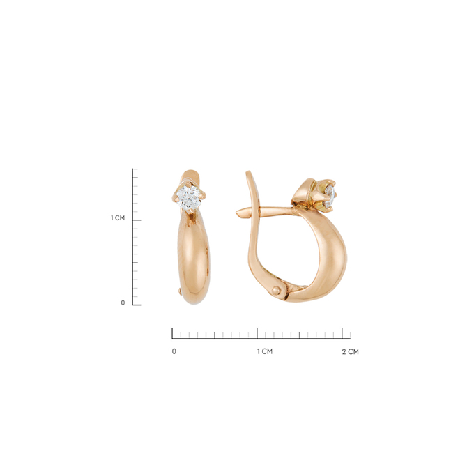 Серьги из золота 585 пробы c 2 бриллиантами, Л 0514 7925 за 55200