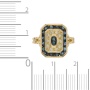 Кольцо из желтого золота 750 пробы c 10 бриллиантами и 17 сапфирами Л24118009 фото 4