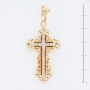 Крестик из комбинированного золота 585 пробы c 15 бриллиантами Л29111170 фото 2