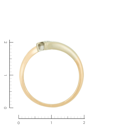 Кольцо из комбинированного золота 500 пробы c 1 бриллиантом, Л45071412 за 27300
