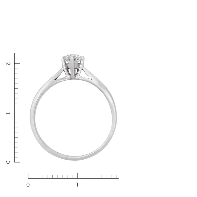Кольцо из белого золота 585 пробы c 1 бриллиантом, Л 4306 0608 за 28630