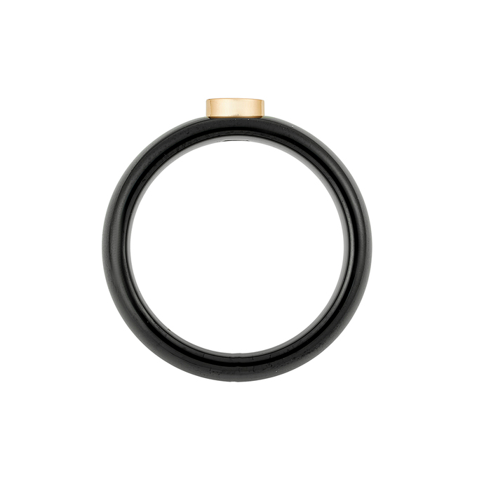 Кольцо из золота 585 пробы c бриллиантом и керамикой, Л 2415 4128 за 7000