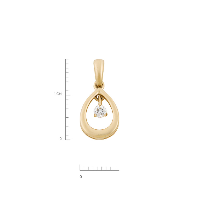 Подвеска из золота 585 пробы c бриллиантом, Л 7303 7028 за 18000