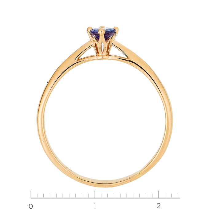 Кольцо золото, 585, 2 к.,2,92 гр. (чистый вес 2,77 гр.) со следами износа; Танзанит