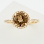 Кольцо из желтого золота 585 пробы c 35 упр. огр. бриллиантами и 1 раухтопазом 126847 фото 2