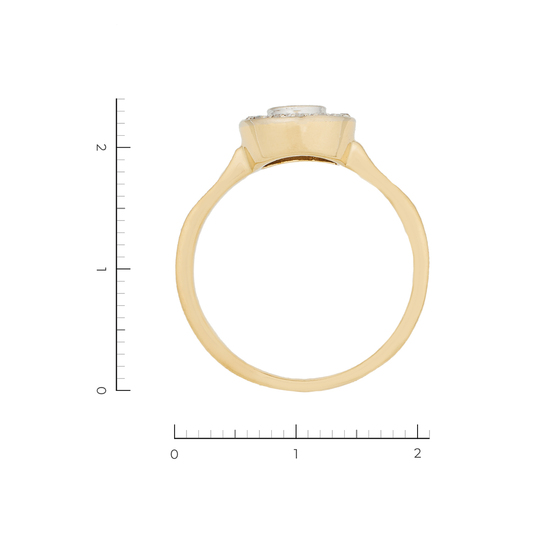 Кольцо из комбинированного золота 585 пробы c 15 бриллиантами, Л76010866 за 27230