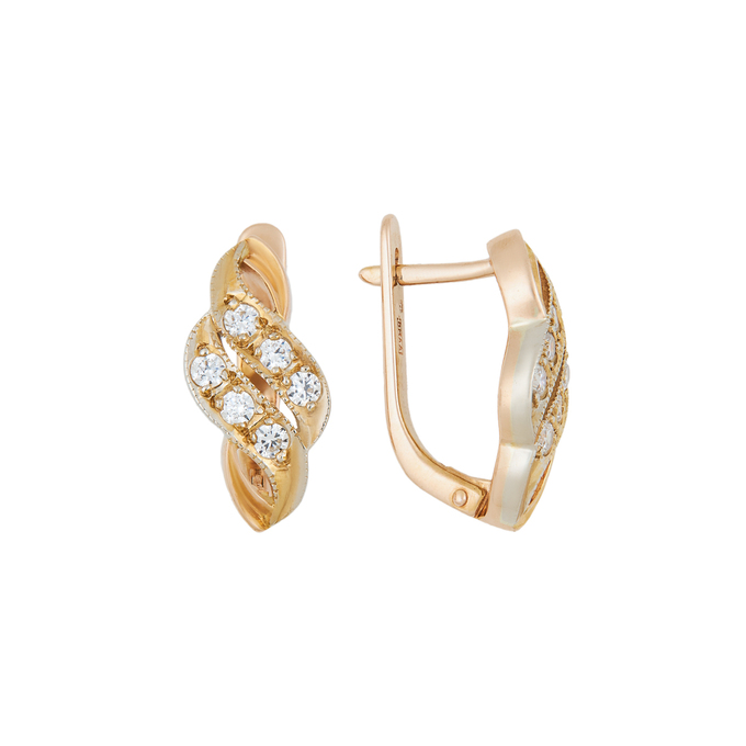 Серьги из золота 585 пробы c синтетическими камнями, К 0000 3429 за 47100