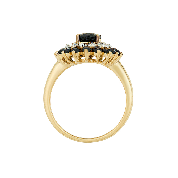 Кольцо из золота 585 пробы c сапфирами и бриллиантами, Л 2811 5924 за 79100