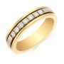 Кольцо обручальное из комбинированного золота 750 пробы c 7 бриллиантами 011750 фото 2