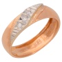 Кольцо обручальное из комбинированного золота 585 пробы c 3 бриллиантами 011597 фото 1