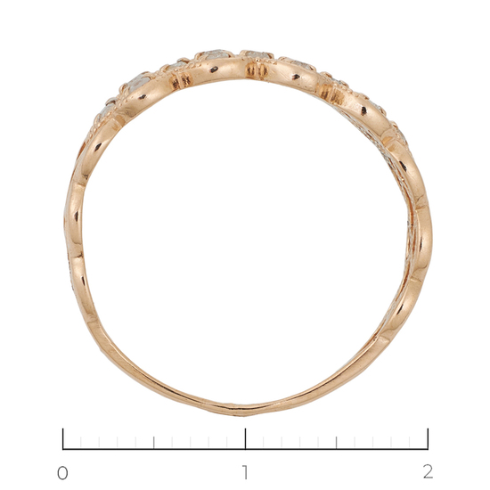 Кольцо из красного золота 585 пробы c 13 бриллиантами, Л28095912 за 11130