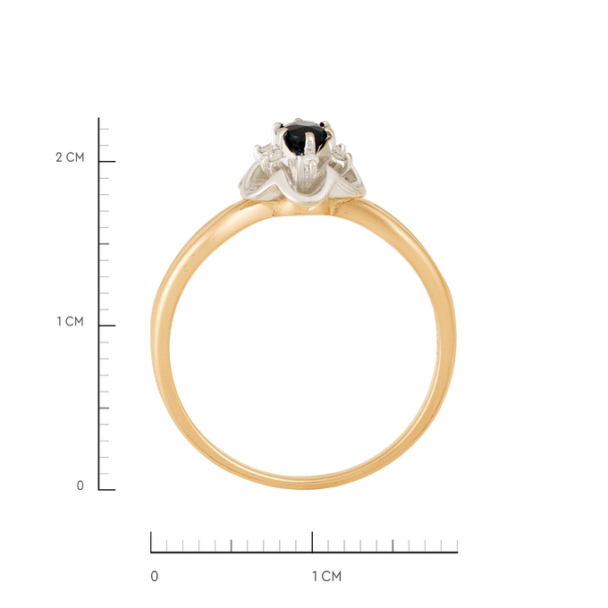 Кольцо из золота 585 пробы c сапфиром и бриллиантами, Л 2812 2408 за 37600