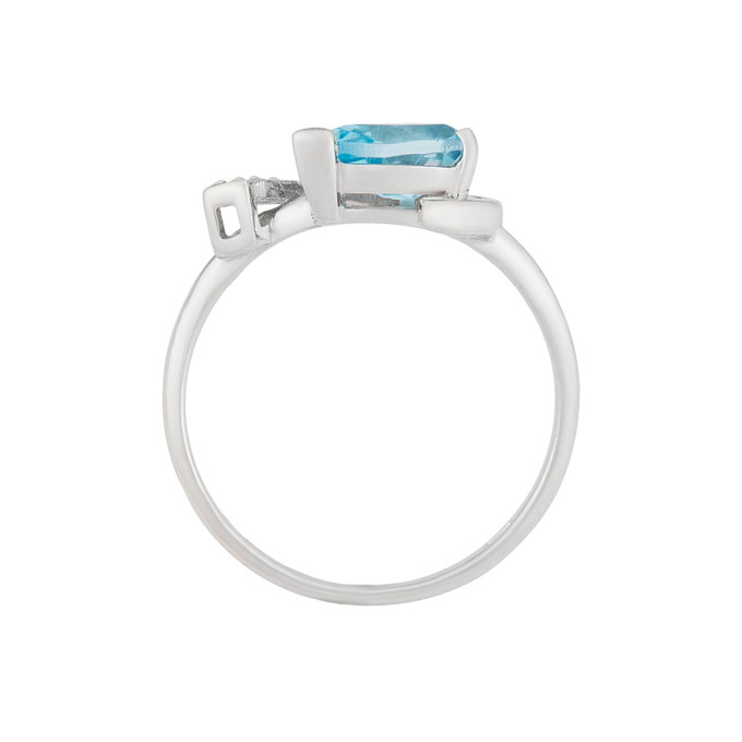 Кольцо из золота 585 пробы c топазом и фианитами, Л 3507 2703 за 22400