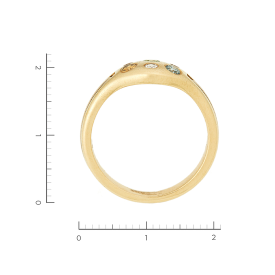 Кольцо из комбинированного золота 750 пробы c 6 бриллиантами, Л28092686 за 89600