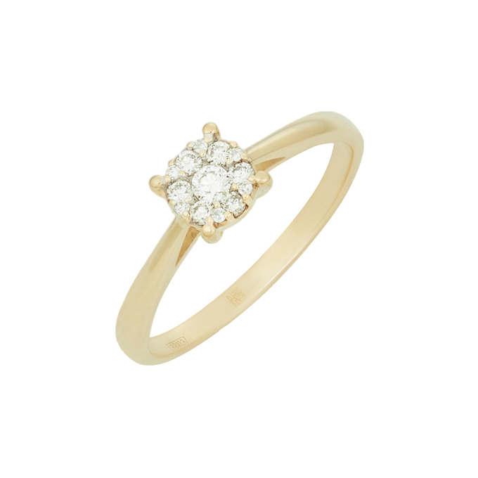 Кольцо из золота 585 пробы c бриллиантами