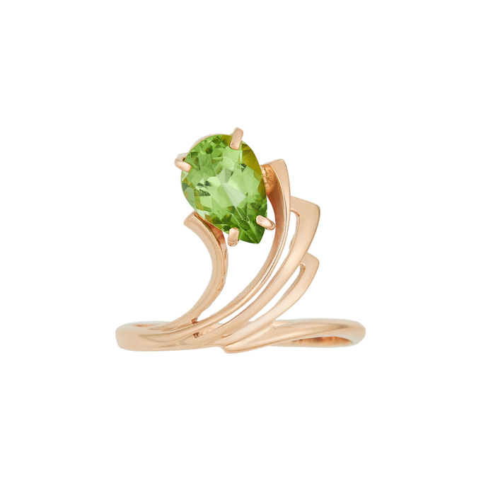 Кольцо из золота 585 пробы c хризолитом, Л 3507 0287 за 32320