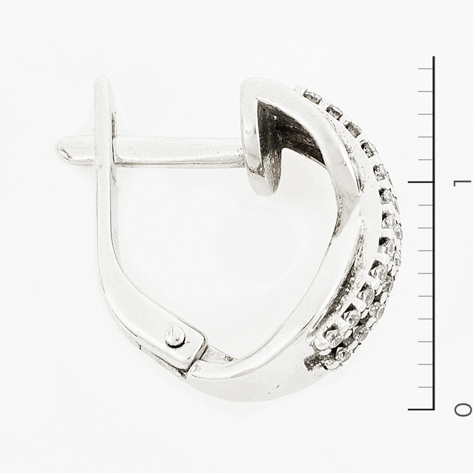 Серьги из белого золота 585 пробы c фианитами