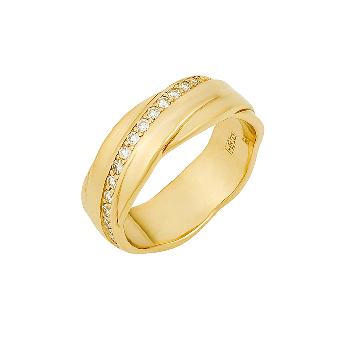 Кольцо из золота 585 пробы c бриллиантами