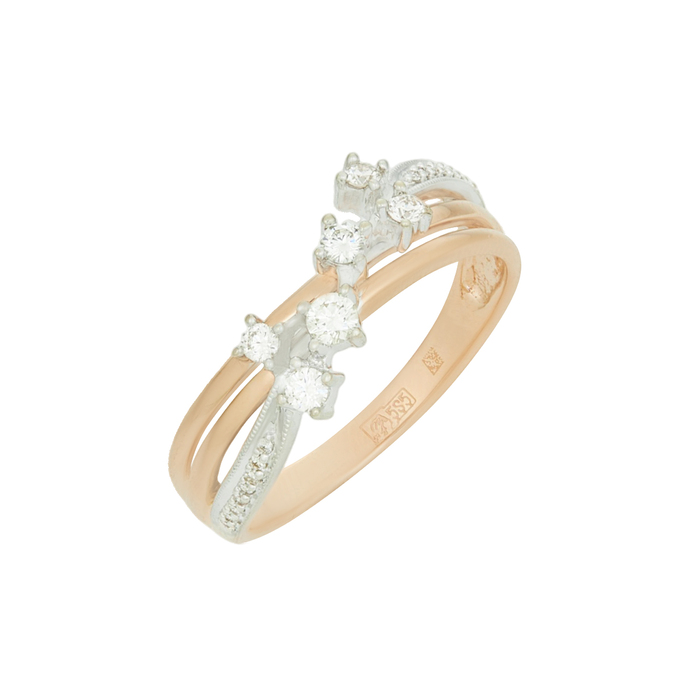 Кольцо из золота 585 пробы c бриллиантами