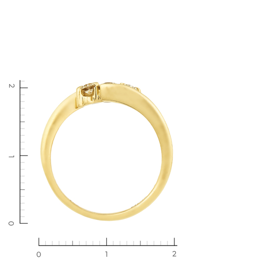 Кольцо из желтого золота 750 пробы c 3 бриллиантами, Л04080991 за 44340