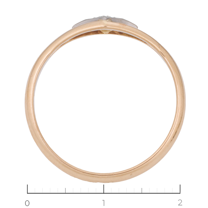 Кольцо из комбинированного золота 585 пробы c 1 бриллиантом, Л 3309 0288 за 20650