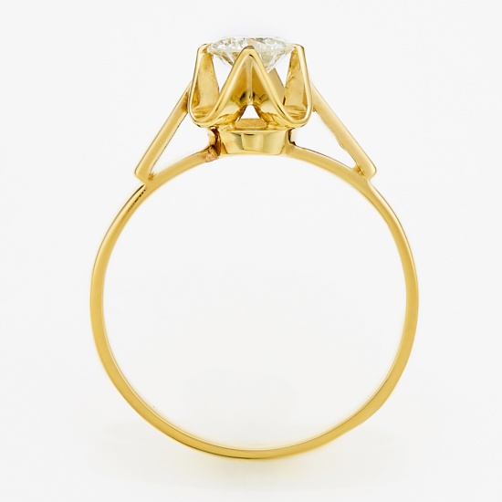 Кольцо из желтого золота 583 пробы c 1 бриллиантом, Л16085040 за 140500