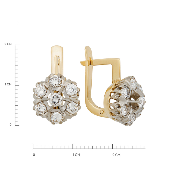 Серьги из золота 750 пробы c бриллиантами, К 0000 3593 за 240000