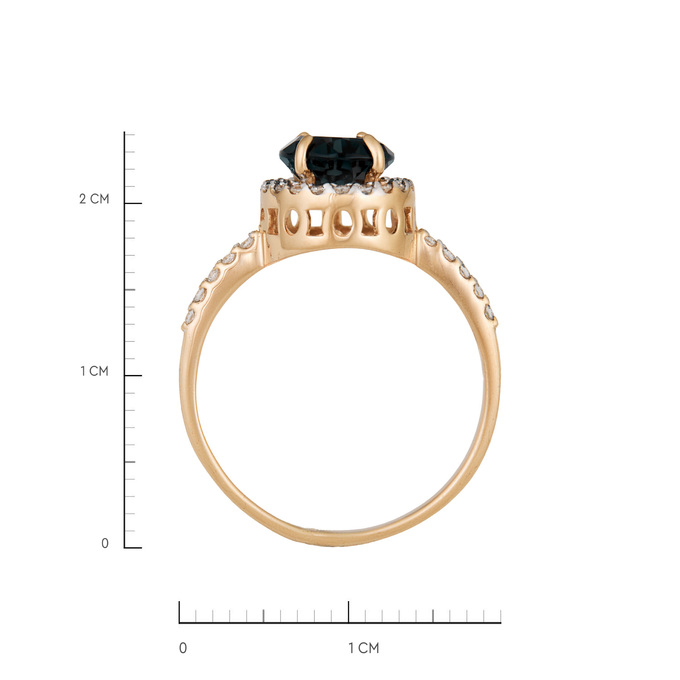 Кольцо из золота 585 пробы c топазом Лондон и фианитами, Л 6002 5937 за 22800
